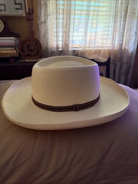 Vintage Churchill Ltd. Straw Fedora Hat 71/4